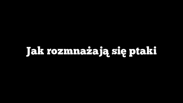 Jak rozmnażają się ptaki